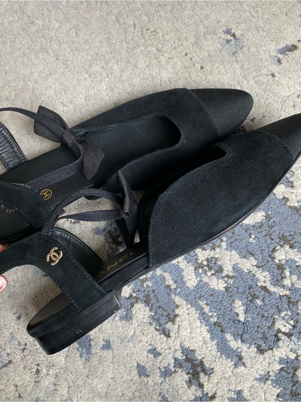 Slingback Flats with Bow Detail size 9